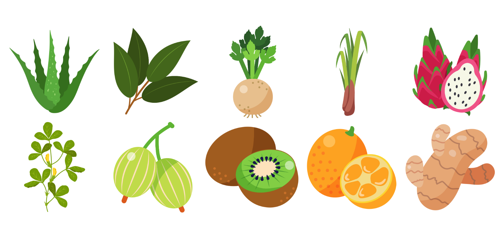 A collage of new plant icons