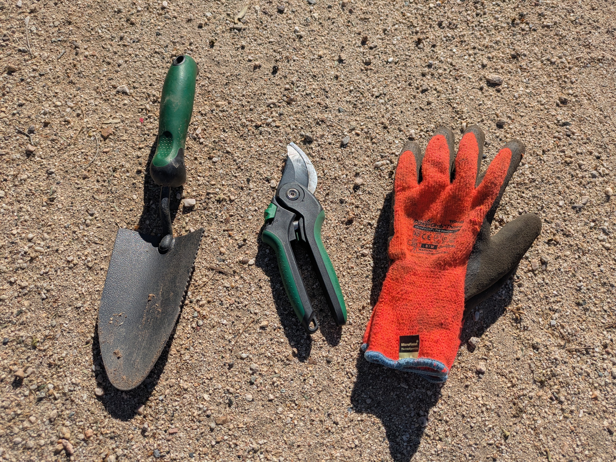 Garden tools and gloves