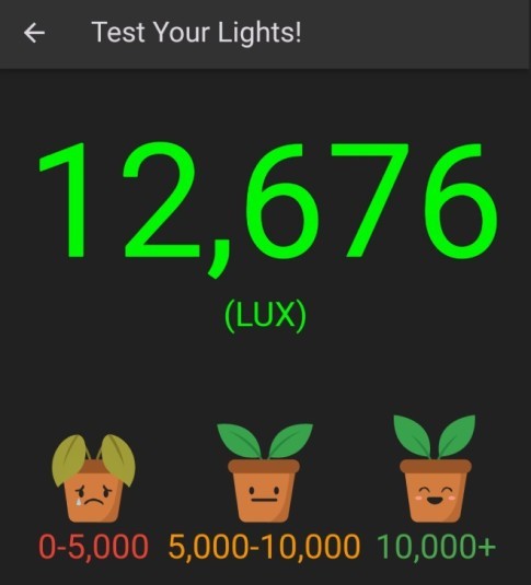 A screenshot of the new Light Sensor feature in Planter