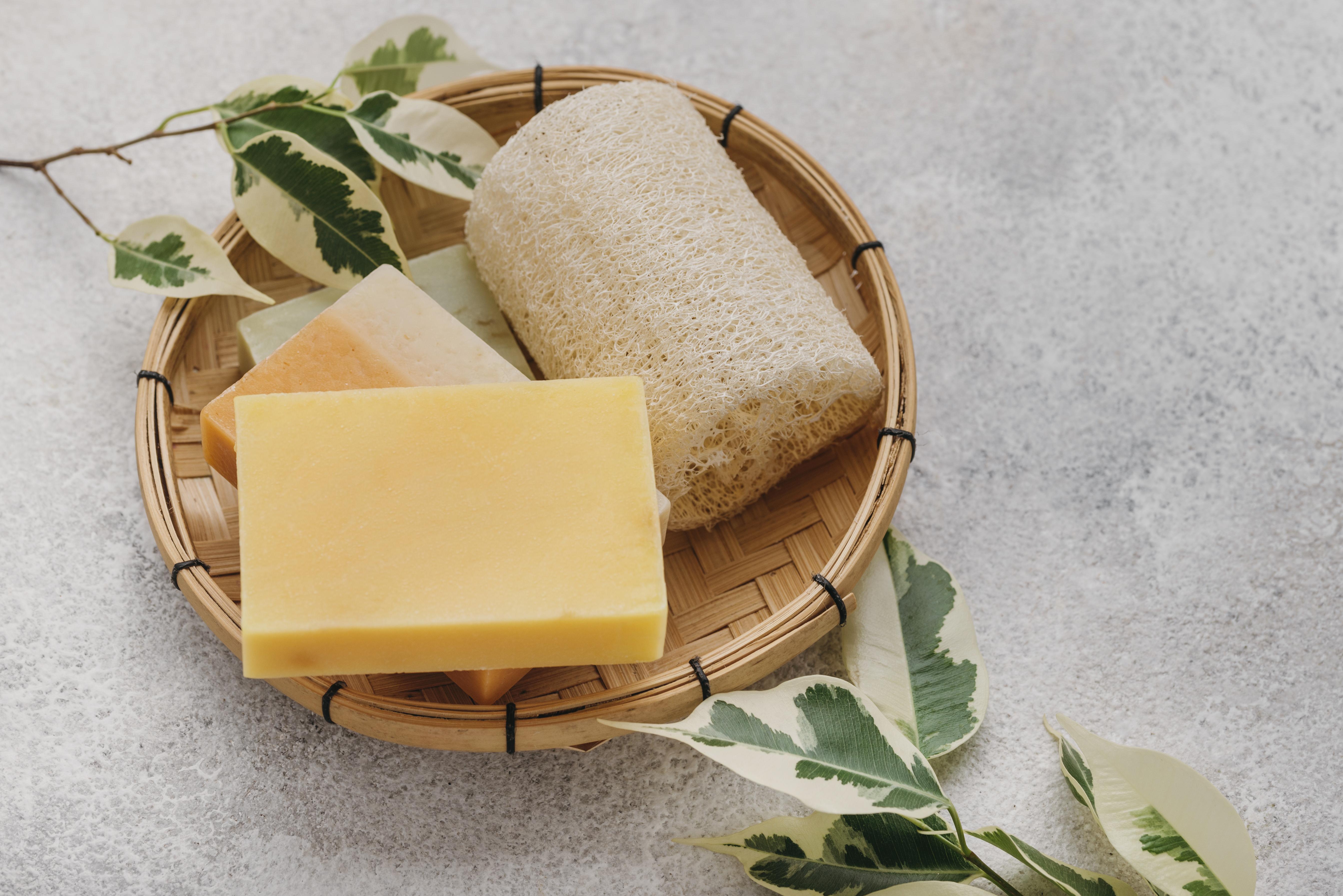Luffa with a bar of soap